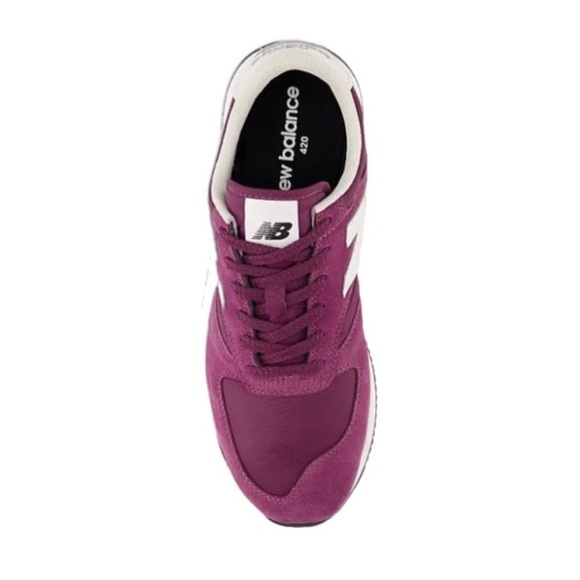 New Balance 420 Retro Fuchsia Low Men's Suede Athletic Running Shoes - Picture 4 of 5